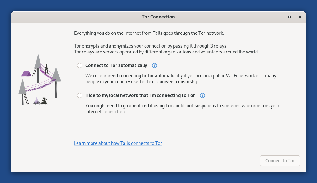 Tails - Connecting to the Tor network