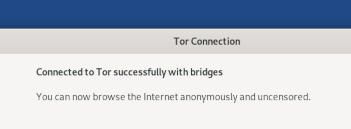 Connexion réussie à Tor en utilisant les ponts
